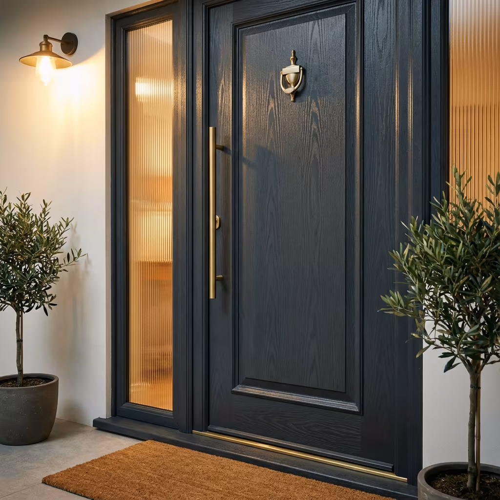 Belle porte d'entrée en PVC
